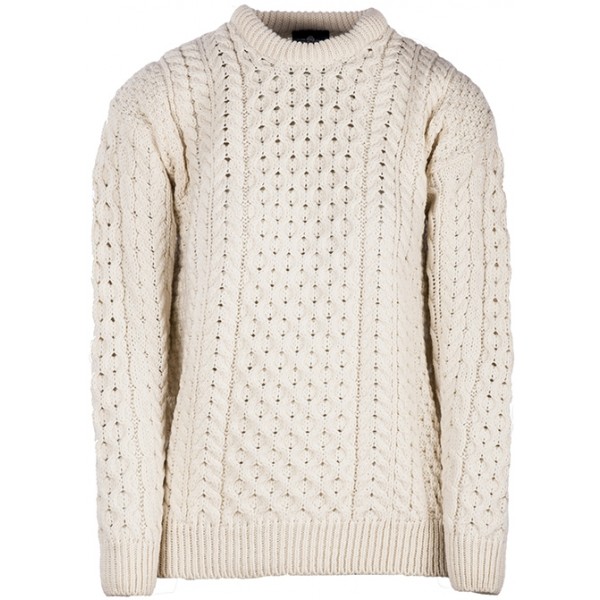 Aran Traditional Merino White Sweater