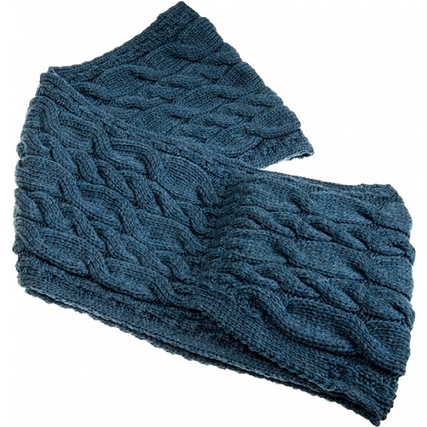 Aran Pocket Super Soft Merino Irish Sea Cable Scarf