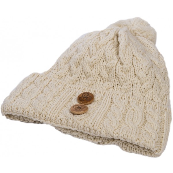 Aran Classic Super Soft Merino Aran Hat with Buttons 