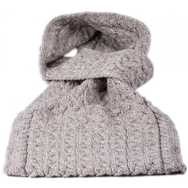 Aran Pull Through Toasted Oat Scarf / Pouch Pocket