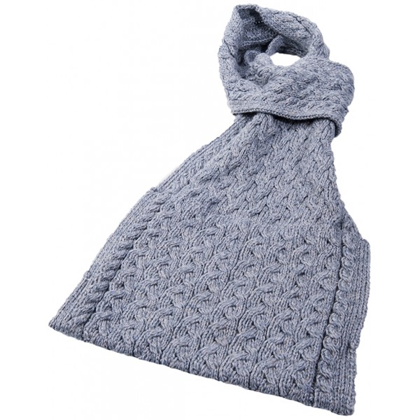 Aran Pull Through Ocean Grey Scarf / Pouch Pocket