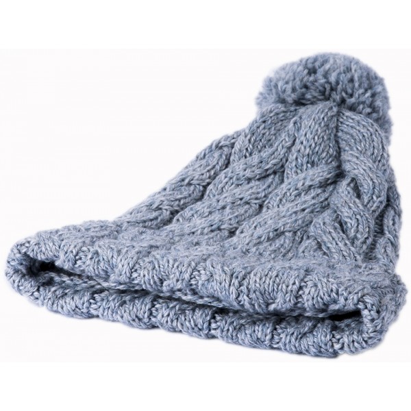 Aran Super Soft Merino Multi Cable Ocean Grey Hat