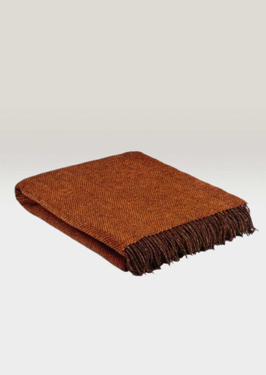 Spicy Orange Wool 100 Pure Irish Wool Blanket