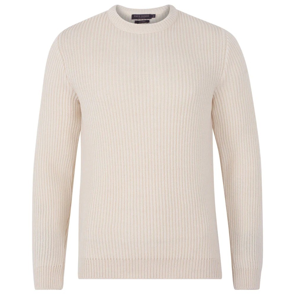 Crew neck ribbed sweater deals