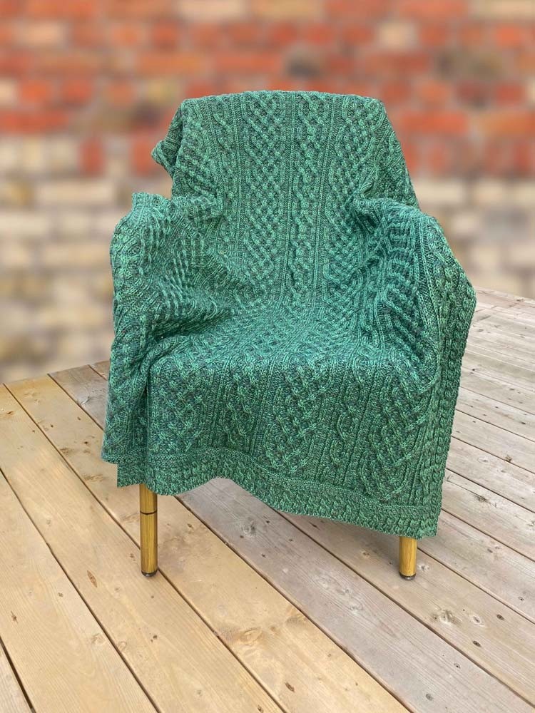 Emerald green knitted throw best sale