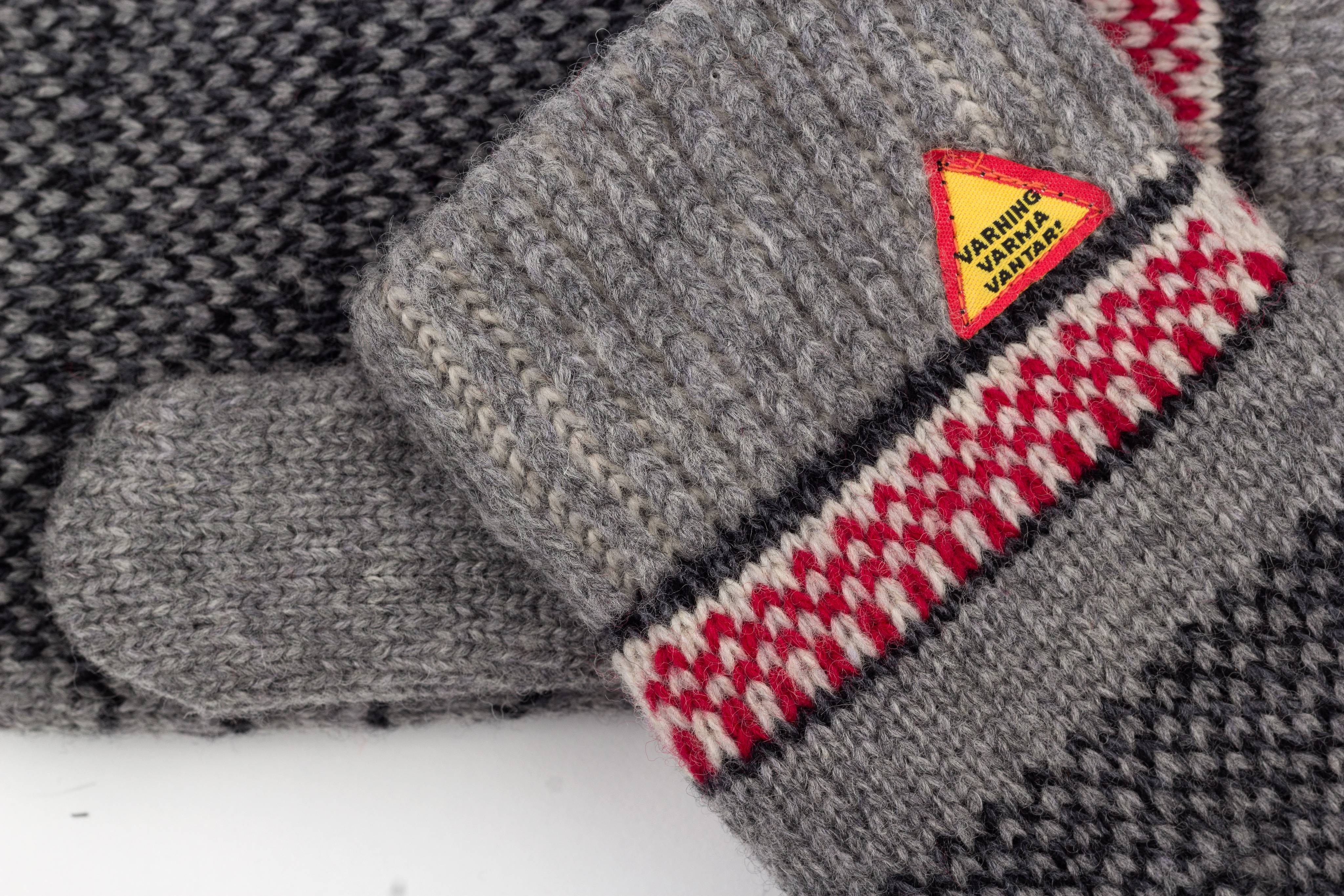 Ekshärad Gray Wool Mittens