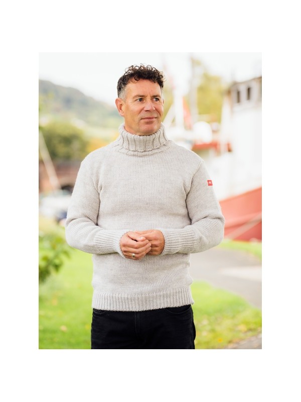 Grampian Undyed Wool Sweater - Light Grey Welsh
