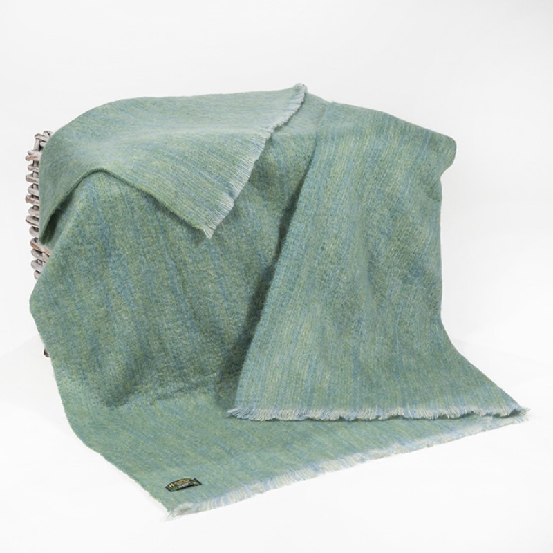Mohair Large Pale Green Throw Blanket John Hanly