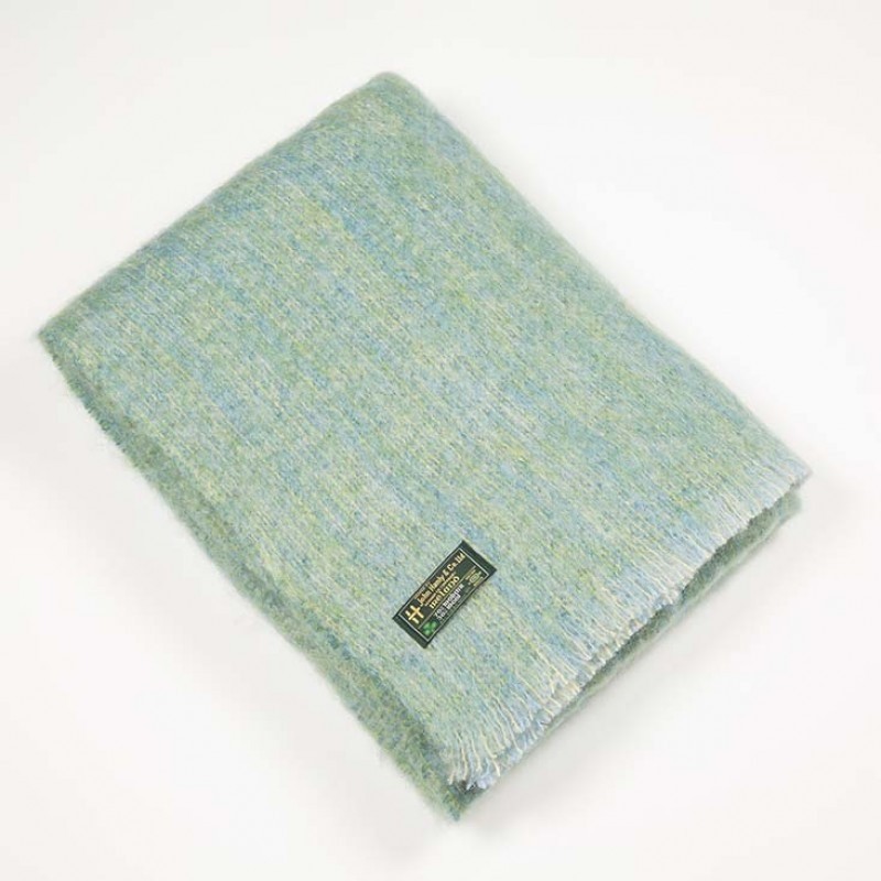 Mohair Large Pale Green Throw Blanket John Hanly
