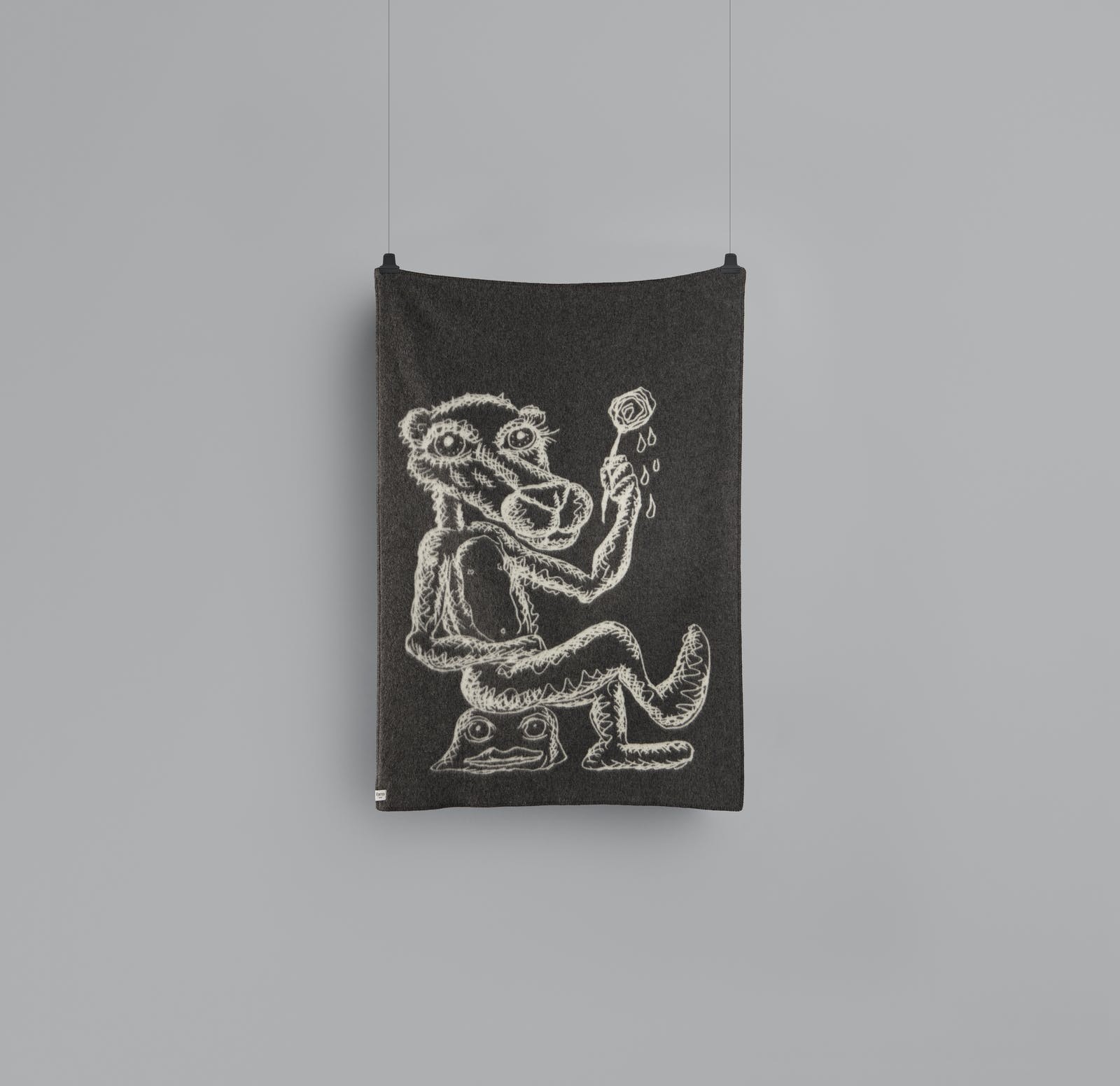 Melgaard Grey Natural Wool Throw Blanket