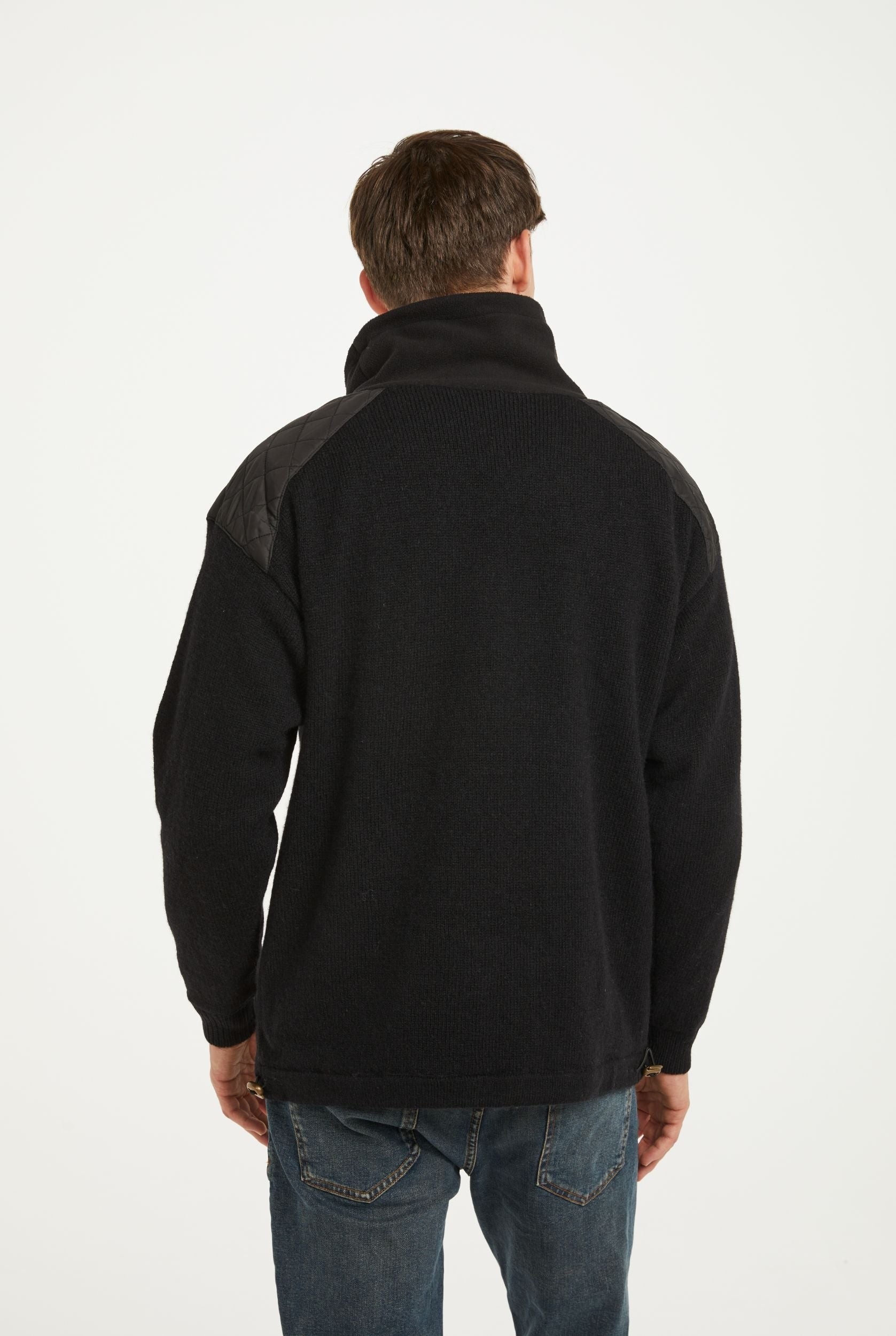 Greenwood Mens Cowlneck Wool Merino Wool Sweater - Black