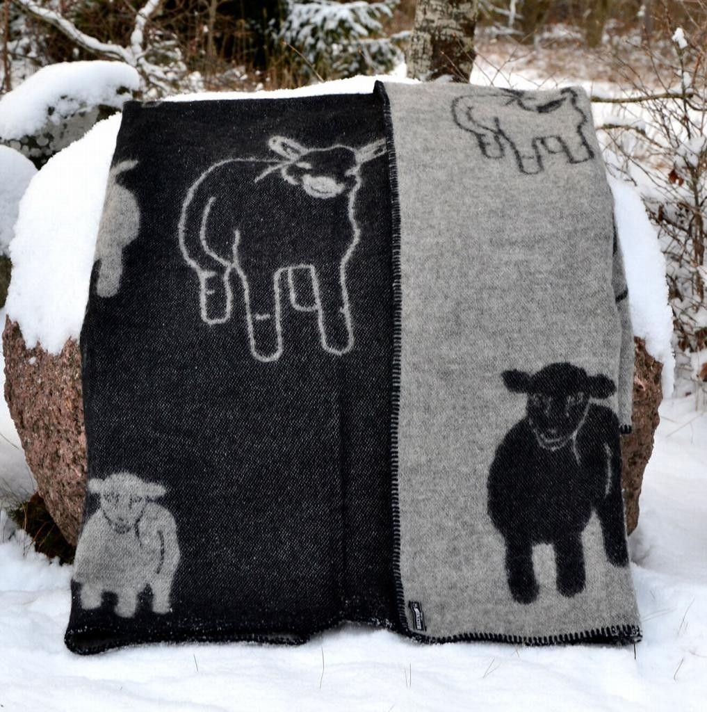 Sheep & Lamb Wool Throw Blanket 3 Sizes, 2 Colors