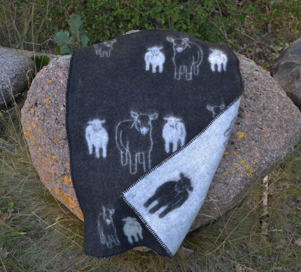 Sheep & Lamb Wool Throw Blanket 3 Sizes, 2 Colors