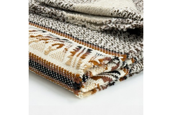 Heavy and Thick Llama Wool Throw Blanket - Geometric Pattern