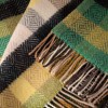 Merino Wool Cashmere Throw Green Yellow Charcoal Diamond Weave