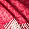John Hanly Merino Wool Cashmere Throw Raspberry Herringbone
