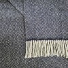 John Hanly Merino Wool Cashmere Throw Dark Navy Herringbone