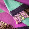 John Hanly Merino Wool Cashmere Throw Green Black Purple Large Block