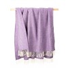 John Hanly Cashmere Throw - Lavender Purple Herringbone