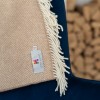 John Hanly Merino Wool Cashmere Throw Beige Herringbone