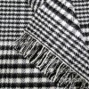 John Hanly Merino Wool Cashmere Throw Black White Glen Check