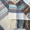 Merino Wool Cashmere Throw White Aqua Rust Plaid