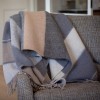 John Hanly Merino Wool Cashmere Throw Grey Stone Beige Stripe