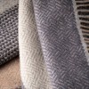 John Hanly Merino Wool Cashmere Throw Grey Stone Beige Stripe