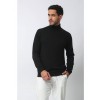 Merino Wool Sport Turtleneck - Black