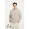 Glenamoy Aran Fisherman Raglan Crew - Tan