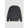 Merino Wool V-Neck Sweater - Charcoal