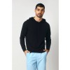Merino Wool Pullover Hoodie Sweater - Black