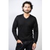 Royal V-Neck Black Alpaca Sweater