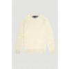 Merino Wool Raglan Crew Neck Sweater - Beige