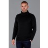 Paul James The Modern Submariner - Roll Neck Merino Wool Sweater - Black