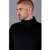 Paul James The Modern Submariner - Roll Neck Merino Wool Sweater - Black