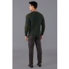 Paul James Mens Chunky British Wool Ribbed Shooting Sweater - Green