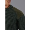 Paul James Mens Chunky British Wool Ribbed Shooting Sweater - Green