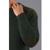 Paul James Mens Chunky British Wool Ribbed Shooting Sweater - Green