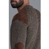Paul James Mens Chunky British Wool Ribbed Shooting Sweater - Brown
