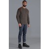 Paul James Mens Chunky British Wool Ribbed Shooting Sweater - Brown