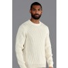 Paul James Mens 100% Chunky Merino Wool Ribbed Sweater - Ecru