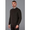 Paul James Mens 100% British Wool Heavyweight Ribbed Sweater - Brown