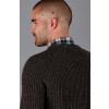 Paul James Mens 100% British Wool Heavyweight Ribbed Sweater - Brown