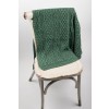 Aran Kiwi / Connemara Green Plaited Celtic Knitted Wool Throw Blanket