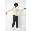 Merino Wool Raglan Crew Neck Sweater - Beige