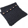 Aran Snood Black Scarf with Buttons