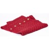 Aran Snood Red Scarf with Buttons