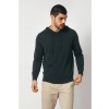 Merino Wool Pullover Hoodie Sweater - Hunter Green