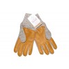 Women's Oatmeal Ragg Wool Glove With Deerskin  
